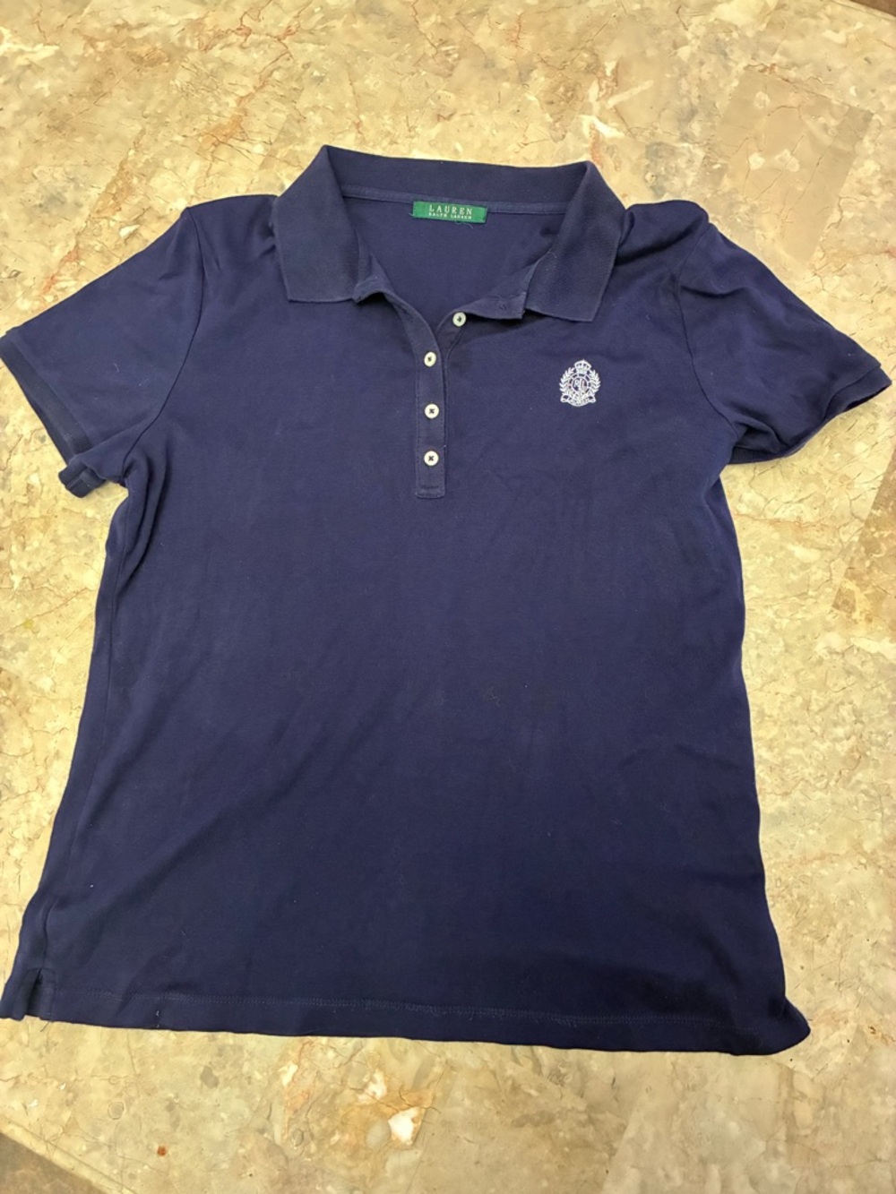 Ralph Lauren Navy Polo with Embroidered Crest